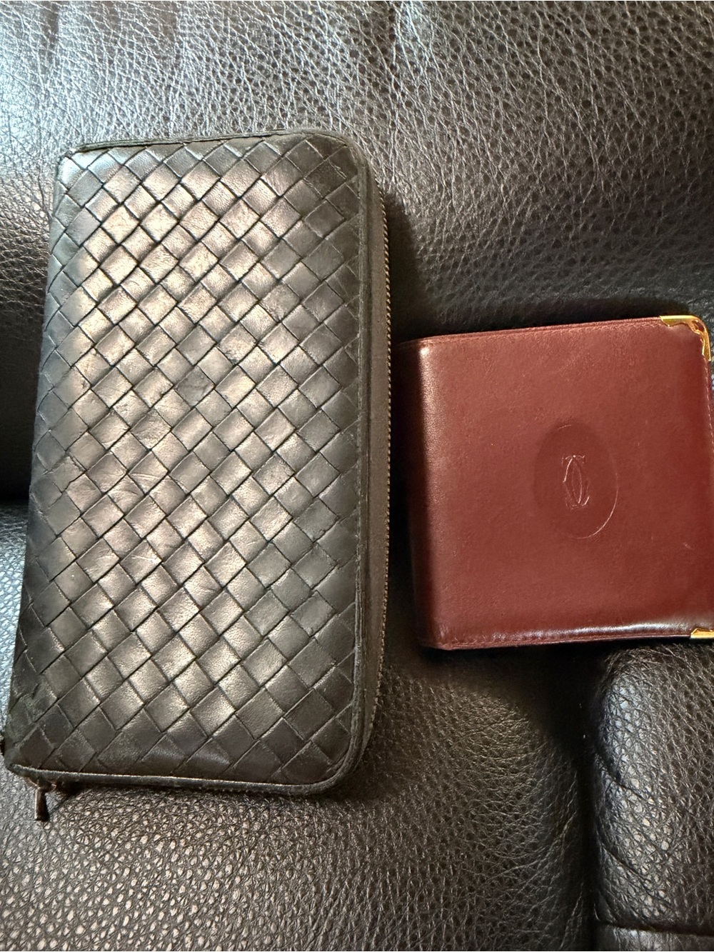 Bottega Veneta Black Intrecciato Zip Wallet